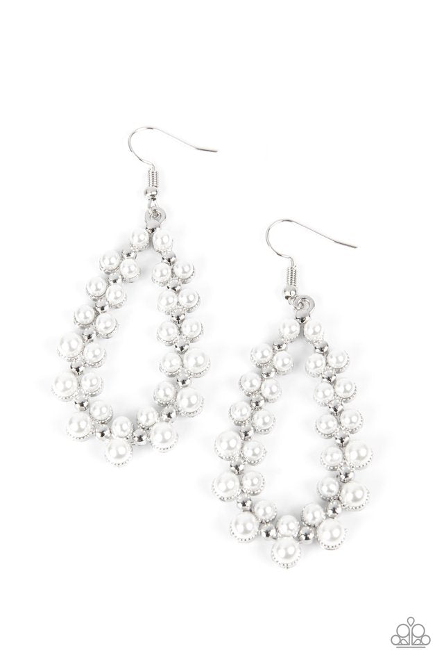 Absolutely Ageless - White - Paparazzi Earring Image