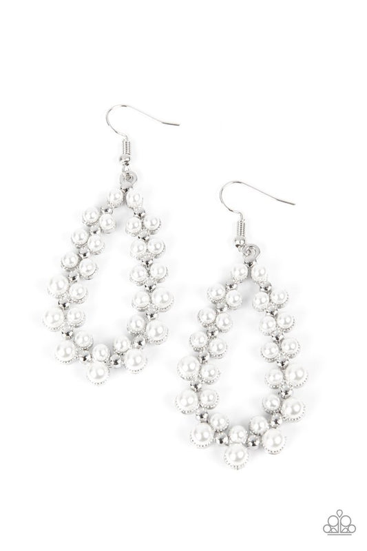 Absolutely Ageless - White - Paparazzi Earring Image