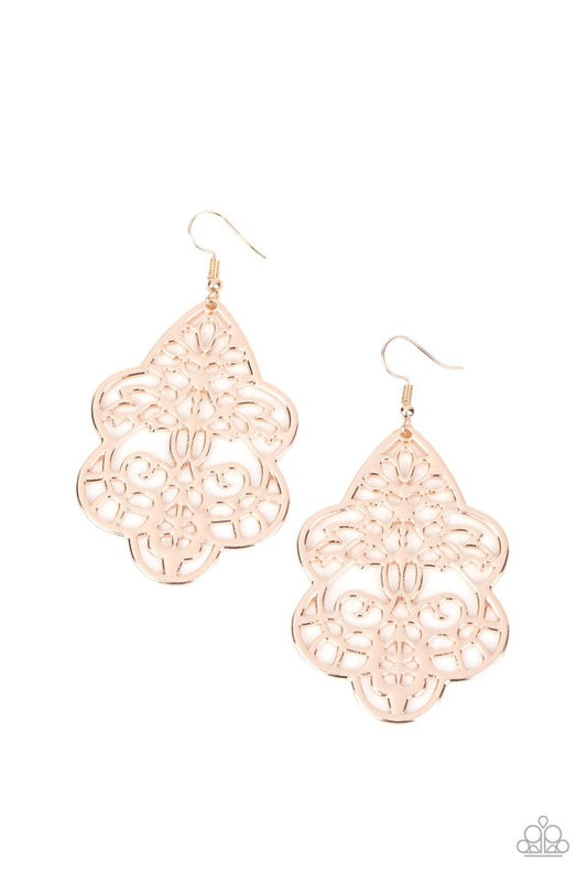 Festive Foliage - Rose Gold - Paparazzi Earring Image