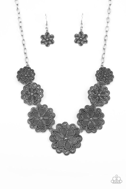 Basketful of Blossoms - Silver - Paparazzi Necklace Image