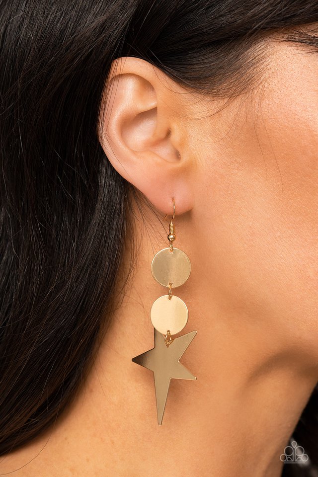 Paparazzi Earring ~ Star Bizarre - Gold – Paparazzi Jewelry | Online Store