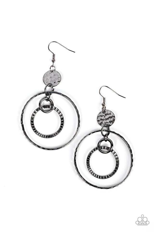 Mechanical Mecca - Black - Paparazzi Earring Image