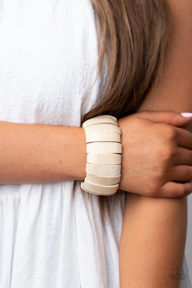 White crackle online stone bracelet paparazzi