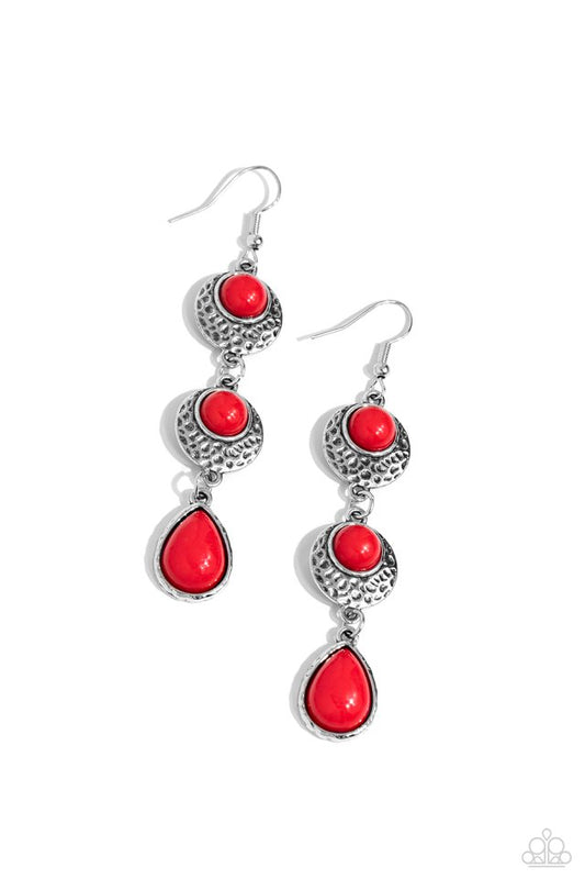 Tahoe Trailblazer - Red - Paparazzi Earring Image