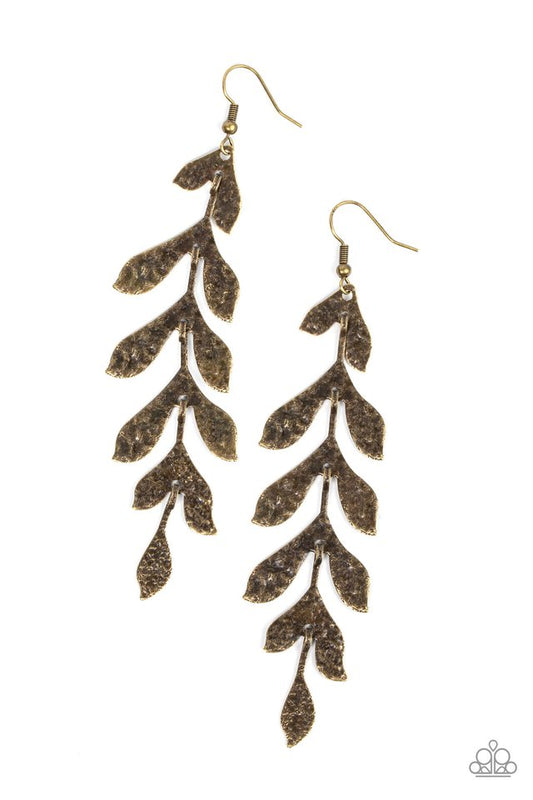 Lead From the FROND - Brass - Paparazzi Earring Image