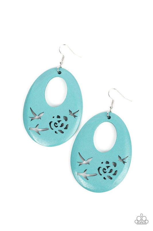 Home TWEET Home - Blue - Paparazzi Earring Image