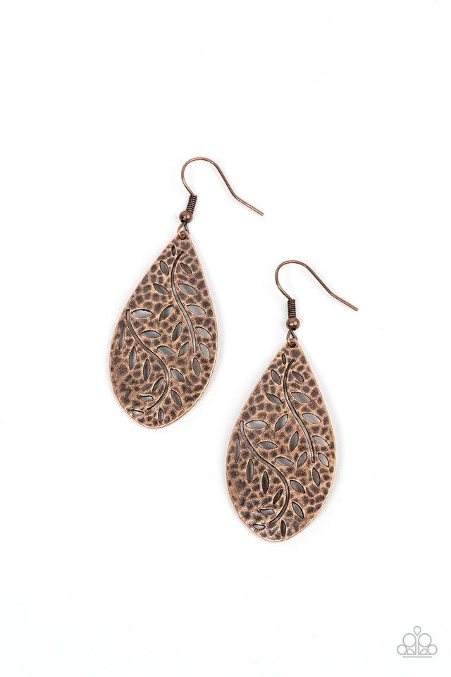 Vineyard Vanity - Copper - Paparazzi Earring Image