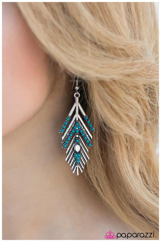 Paparazzi Earring ~ Huntress - Blue