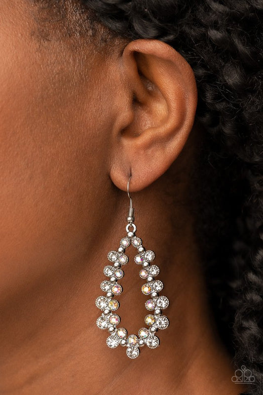 ​Its About to GLOW Down - White - Paparazzi Earring Image