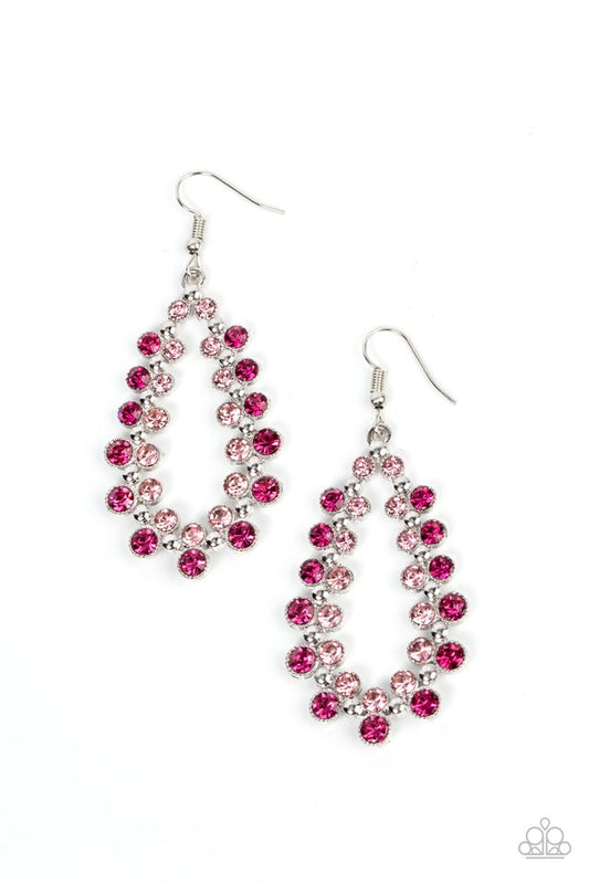 ​Its About to GLOW Down - Pink - Paparazzi Earring Image