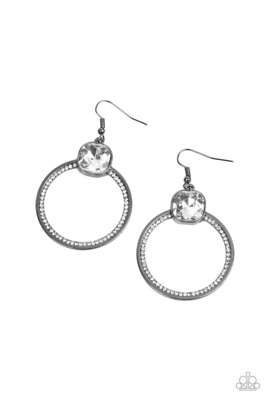 Cheers to Happily Ever After - Black - Paparazzi Earring Image