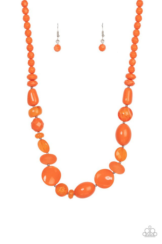 Tropical Tsunami - Orange - Paparazzi Necklace Image