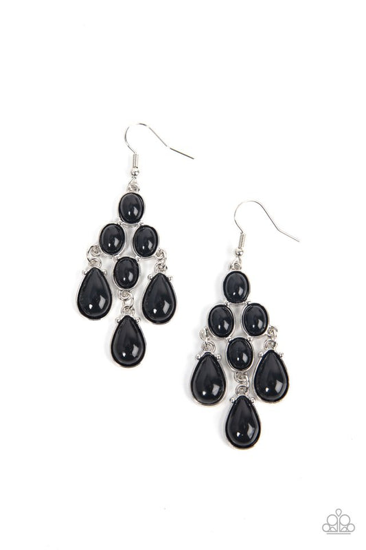 Feeling TIER-rific - Black - Paparazzi Earring Image