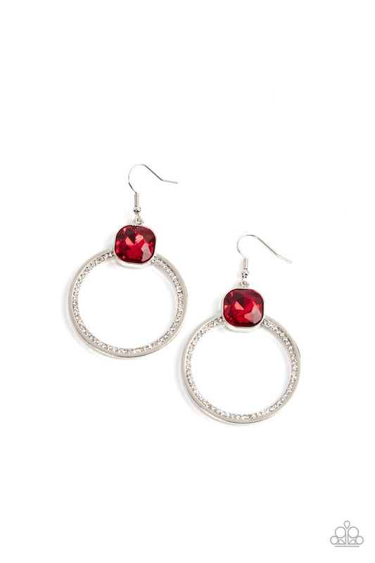 Cheers to Happily Ever After - Red - Paparazzi Earring Image