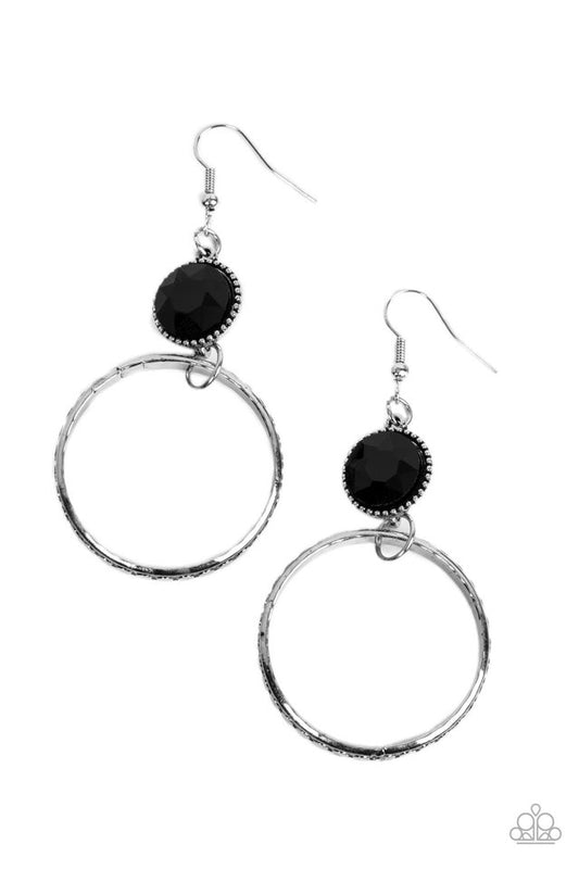 Standalone Sparkle - Black - Paparazzi Earring Image