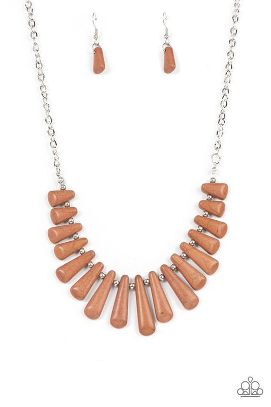 Mojave Empress - Brown - Paparazzi Necklace Image