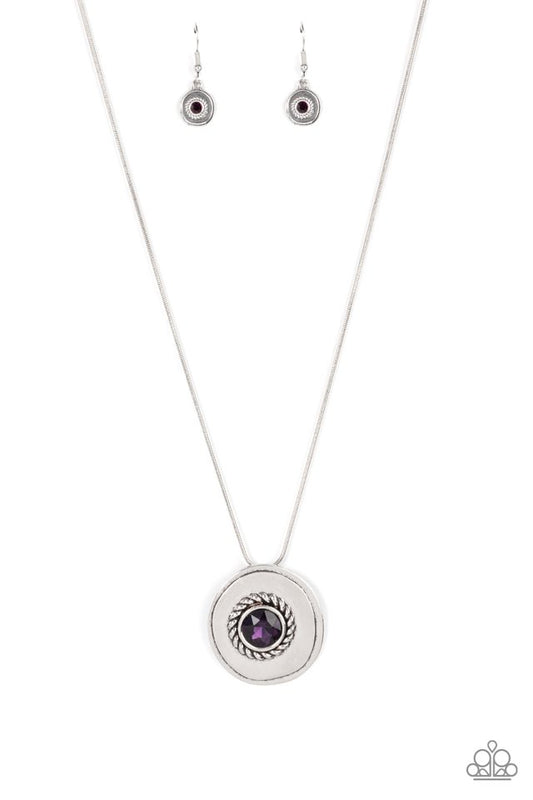 ​Make Me a MEDALLION-aire - Purple - Paparazzi Necklace Image