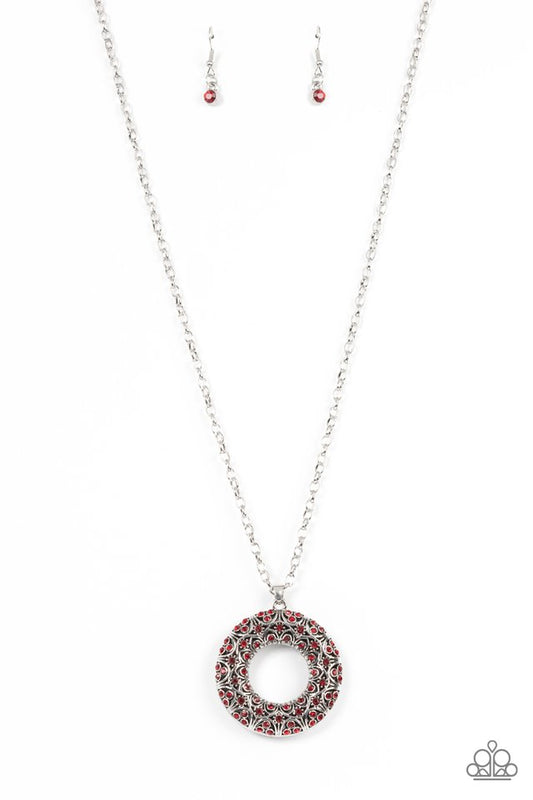 Wintry Wreath - Red - Paparazzi Necklace Image