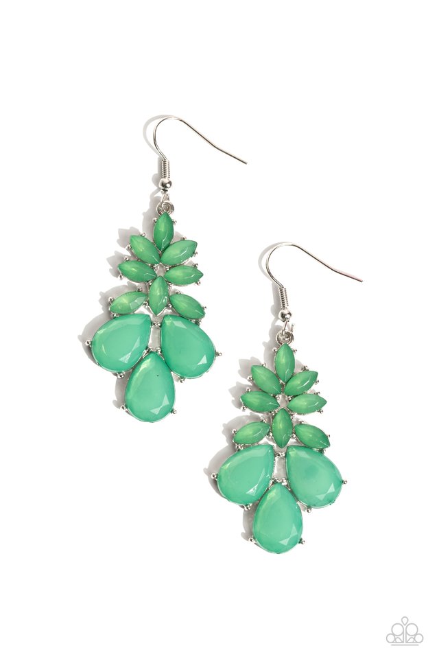 Fashionista Fiesta - Green - Paparazzi Earring Image