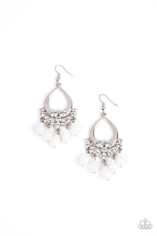 Famous Fashionista - White - Paparazzi Earring Image