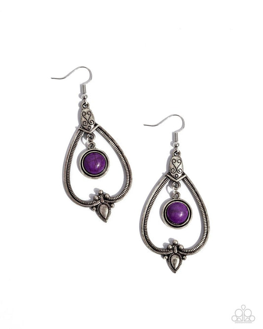 Rocky Mountain Royalty - Purple - Paparazzi Earring Image
