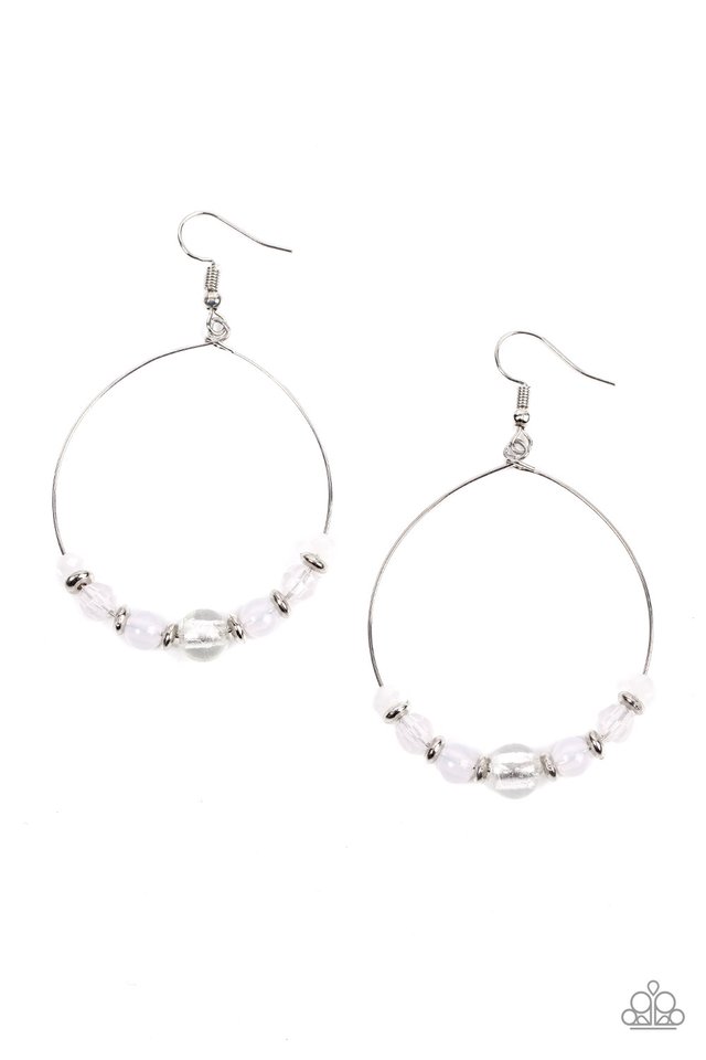 Ambient Afterglow - White - Paparazzi Earring Image