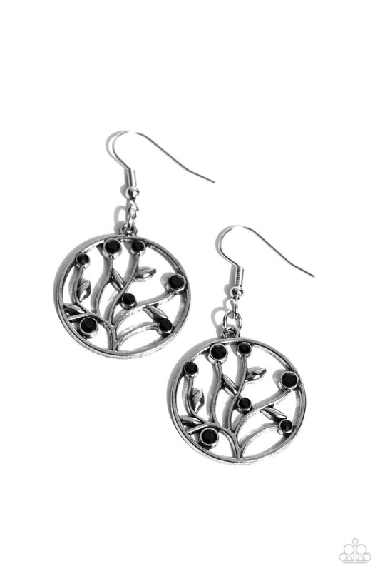 Bedazzlingly Branching - Black - Paparazzi Earring Image