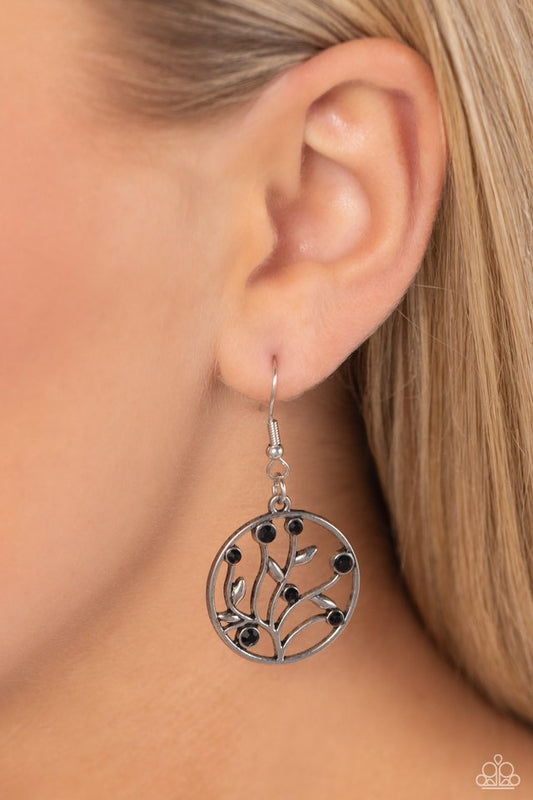 Bedazzlingly Branching - Black - Paparazzi Earring Image
