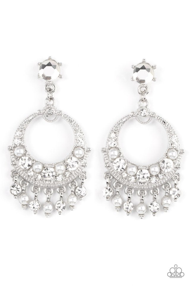 Marrakesh Request - White - Paparazzi Earring Image