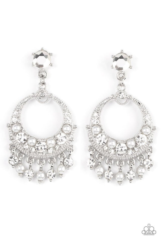 Marrakesh Request - White - Paparazzi Earring Image