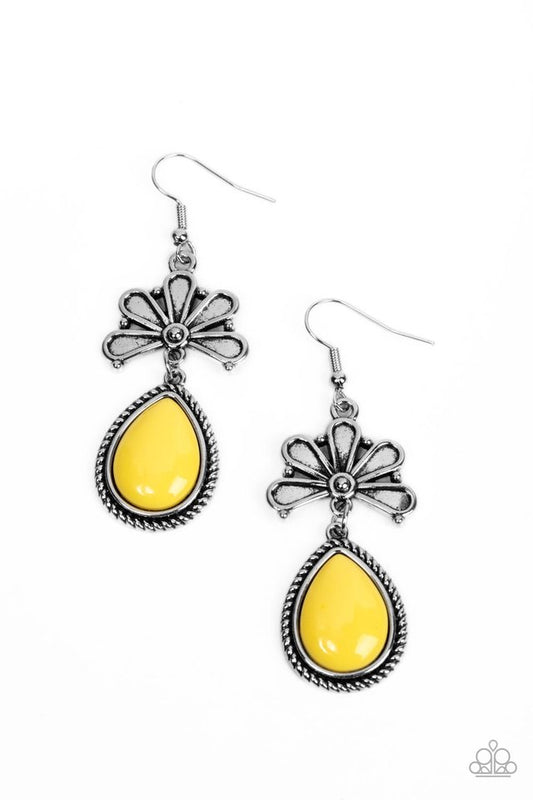 Brightly Blooming - Yellow - Paparazzi Earring Image