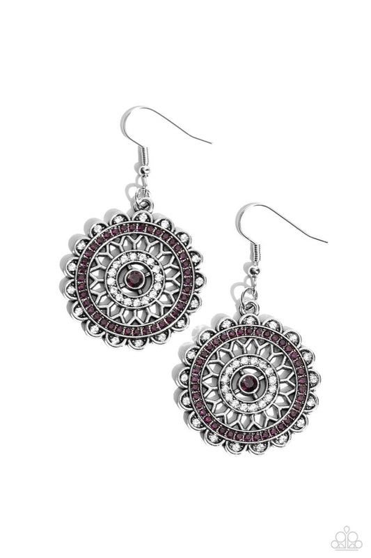 Twinkly Translation - Purple - Paparazzi Earring Image