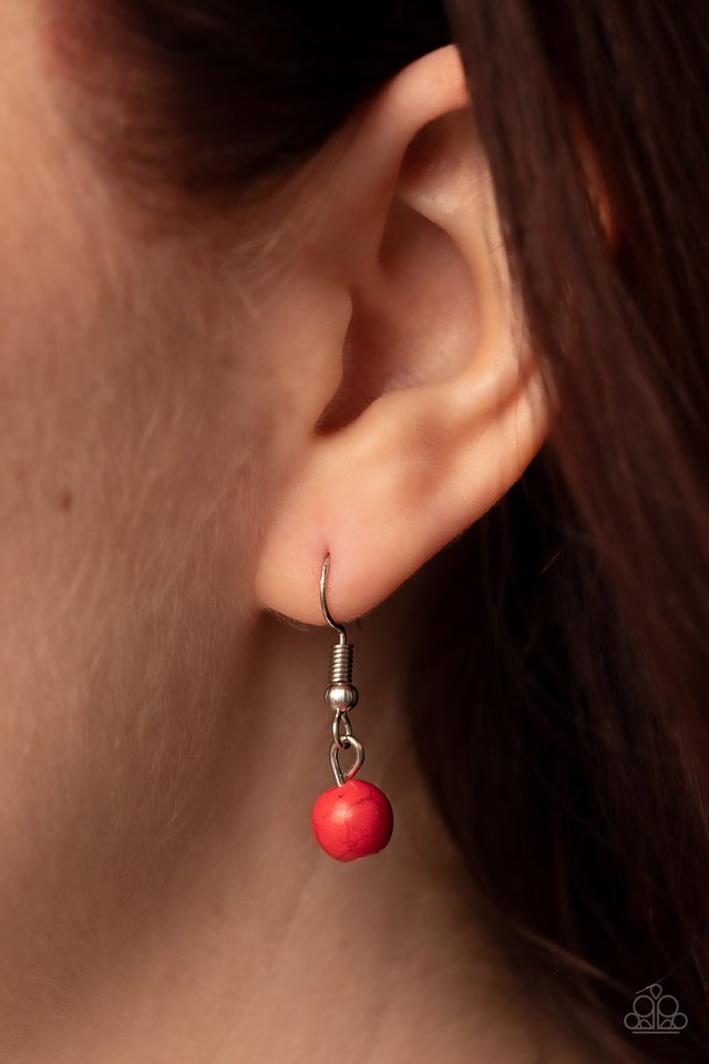 Daisy Dotted Deserts - Red - Paparazzi Necklace Image