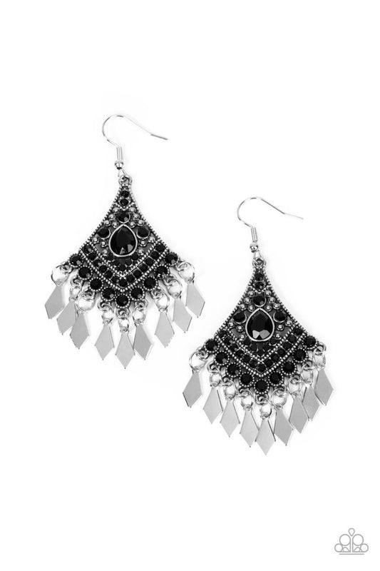 Indie Iridescence - Black - Paparazzi Earring Image