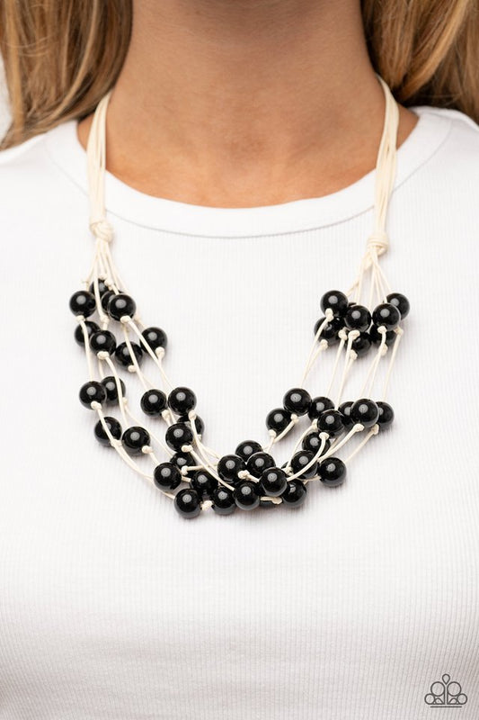 Yacht Catch - Black - Paparazzi Necklace Image