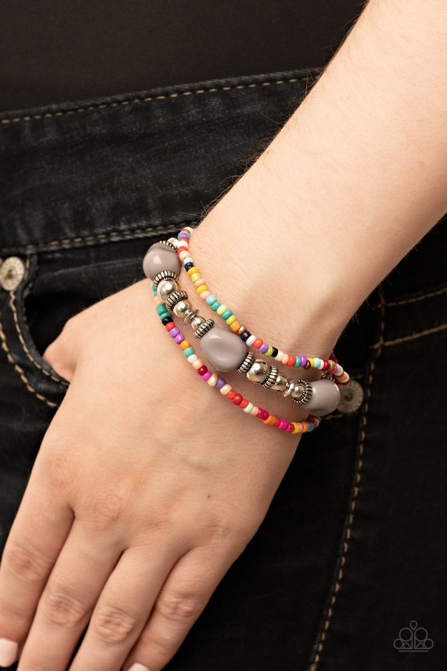 Paparazzi Bracelet ~ Confidently Crafty Silver Paparazzi Jewelry