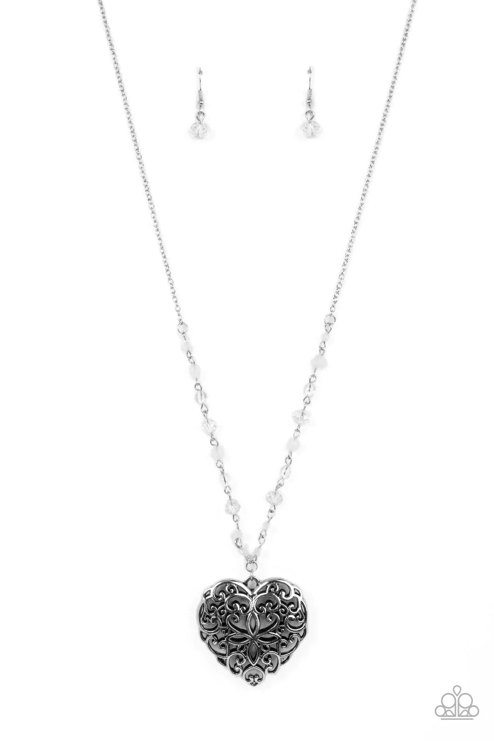 Paparazzi Necklace ~ Doting Devotion - White