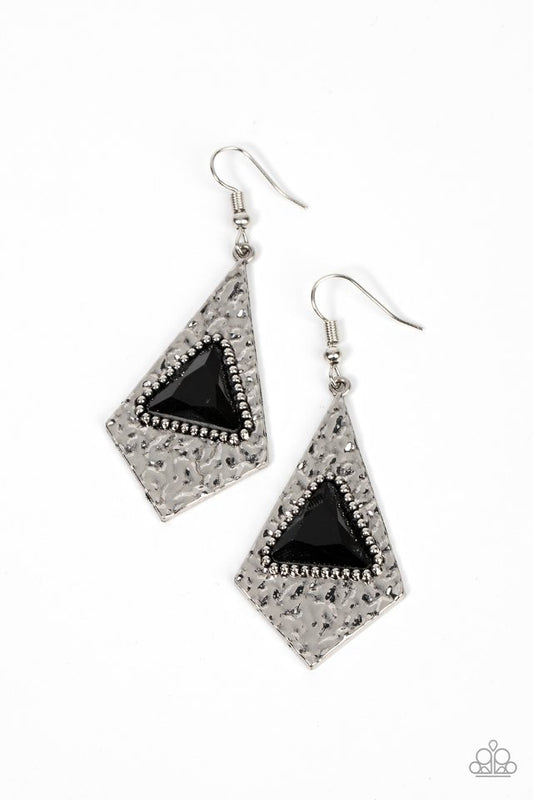 Cosmic Destination - Black - Paparazzi Earring Image