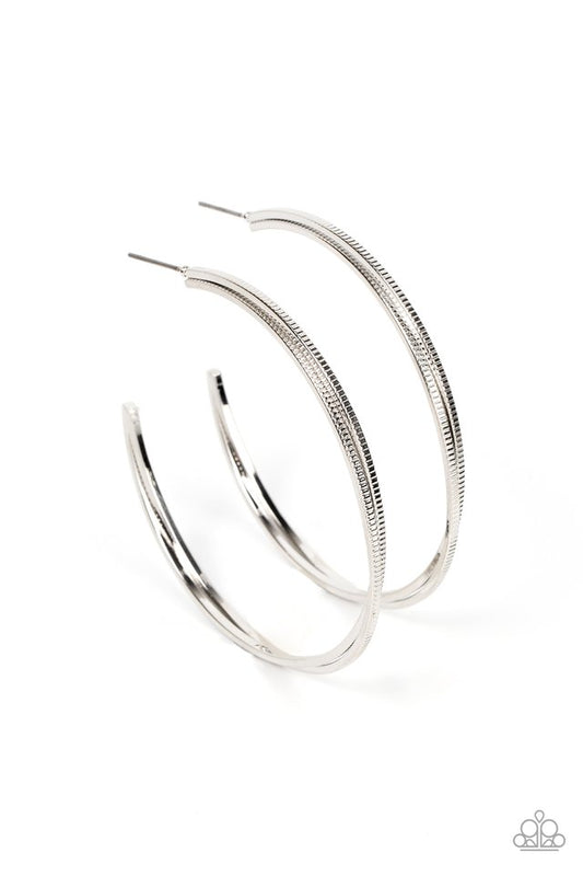 Monochromatic Curves - Silver - Paparazzi Earring Image