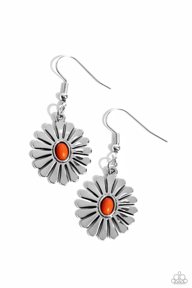 Delectably Daisy - Orange - Paparazzi Earring Image