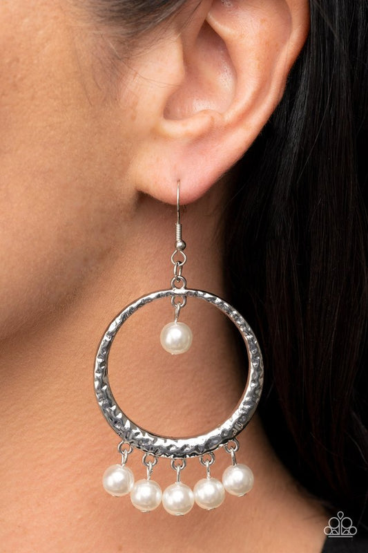 Luscious Luxury - White - Paparazzi Earring Image