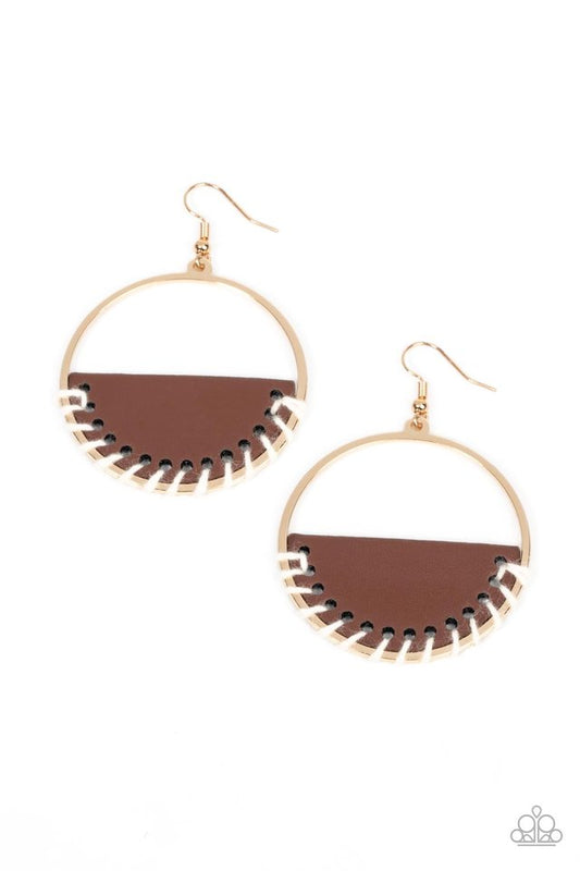 Lavishly Laid Back - Brown - Paparazzi Earring Image