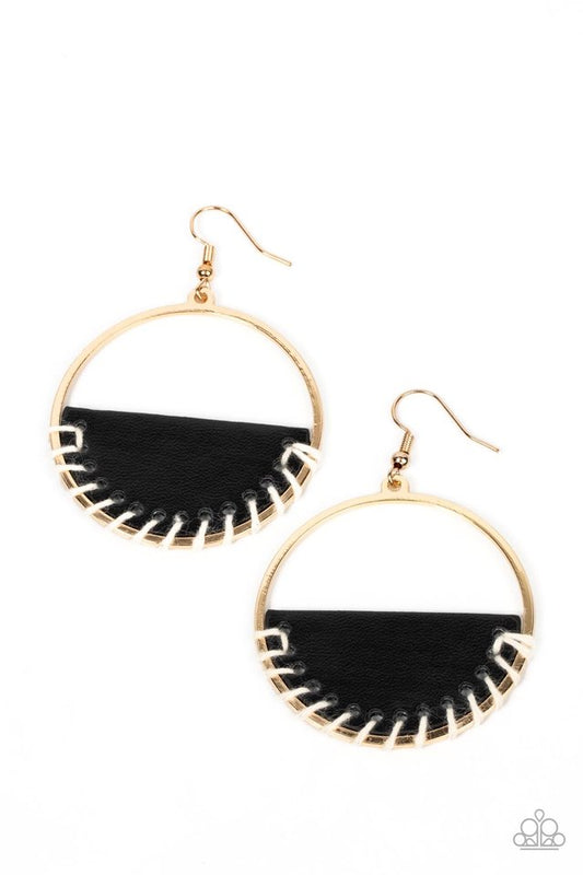 Lavishly Laid Back - Black - Paparazzi Earring Image