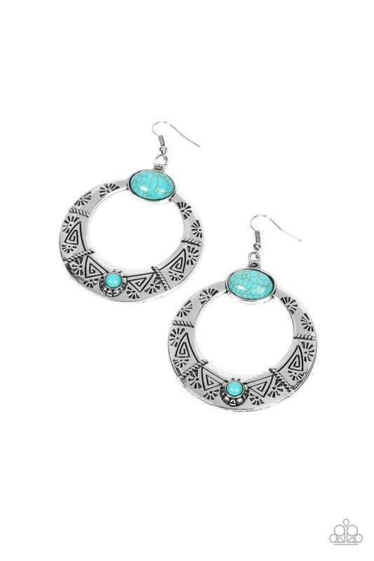 Garden Glyphs - Blue - Paparazzi Earring Image