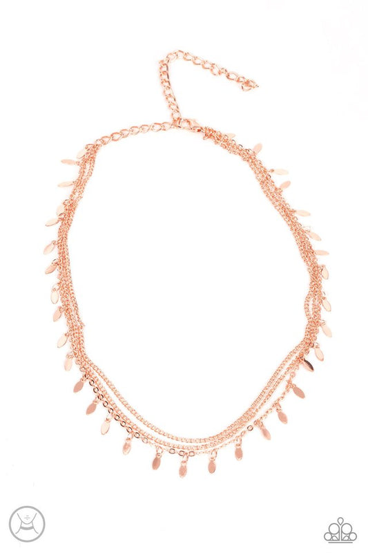 Monochromatic Magic - Rose Gold - Paparazzi Necklace Image