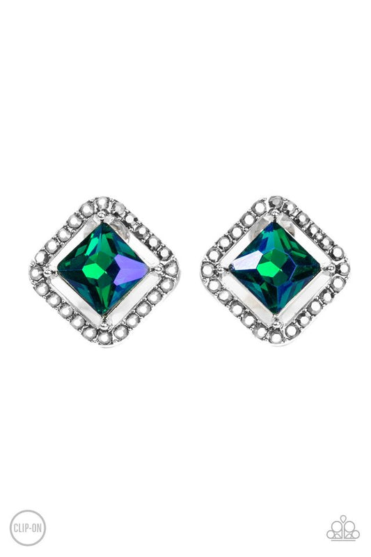 Cosmic Catwalk - Green - Paparazzi Earring Image