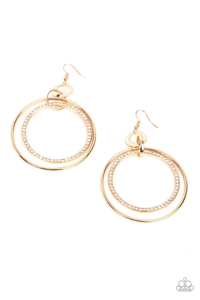 ​Haute Hysteria - Gold - Paparazzi Earring Image