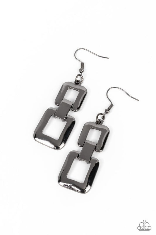 Public Square - Black - Paparazzi Earring Image