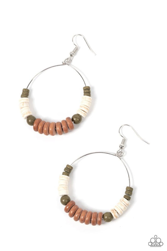 Earthy Esteem - Brown - Paparazzi Earring Image