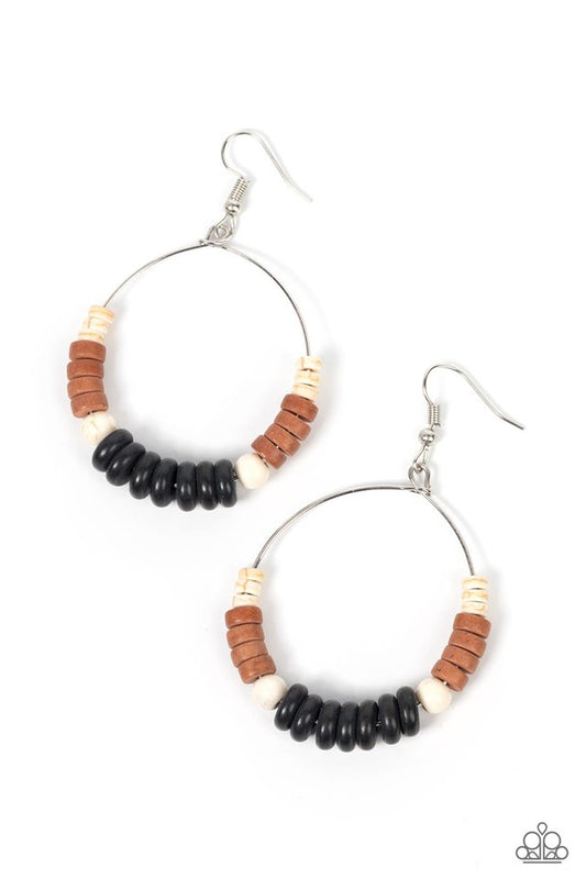 Earthy Esteem - Black - Paparazzi Earring Image